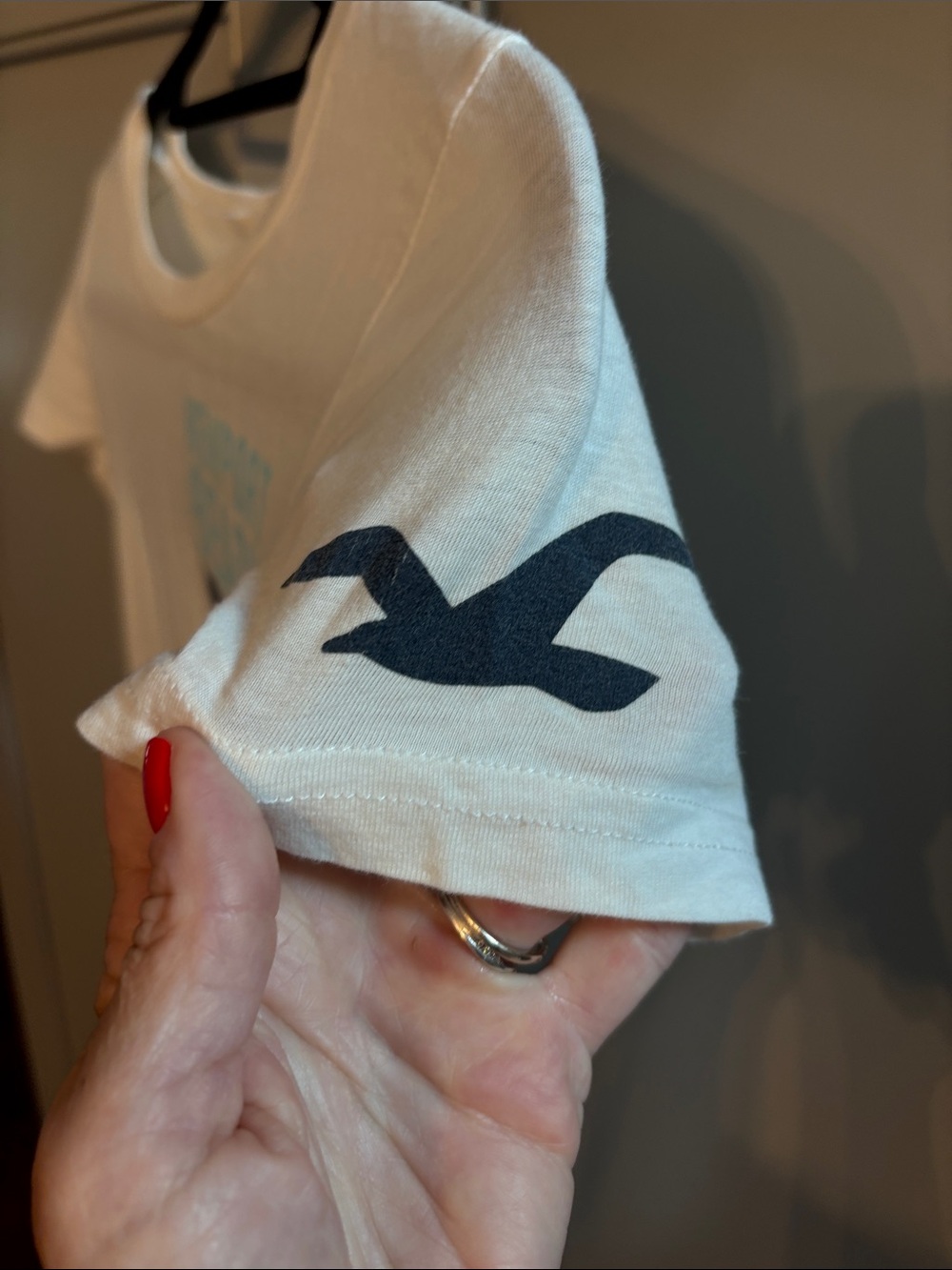 Hollister Y2K White Newport Beach babydoll tshirt small - Picture 3 of 4